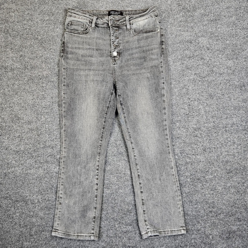 Judy Blue Skinny Fit Capri Jeans Women 9/ 29 High Rise Button Fly Cuffed Cropped